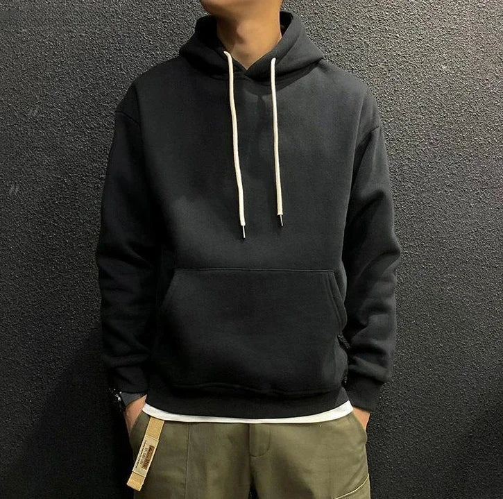 Sweatshirts For Man Fleeced Green Men's Clothing Hooded Hoodies Solid Simple Elegant Hot Offers Sweat Shirt Welcome Deal Cheap