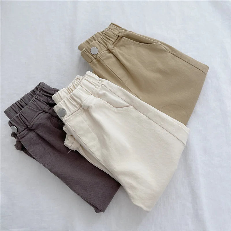 Korean Style Kids Pants - Autumn Spring Slacks for Boys & Girls, Foreign Fashion Trousers Winter Clothes for Girls