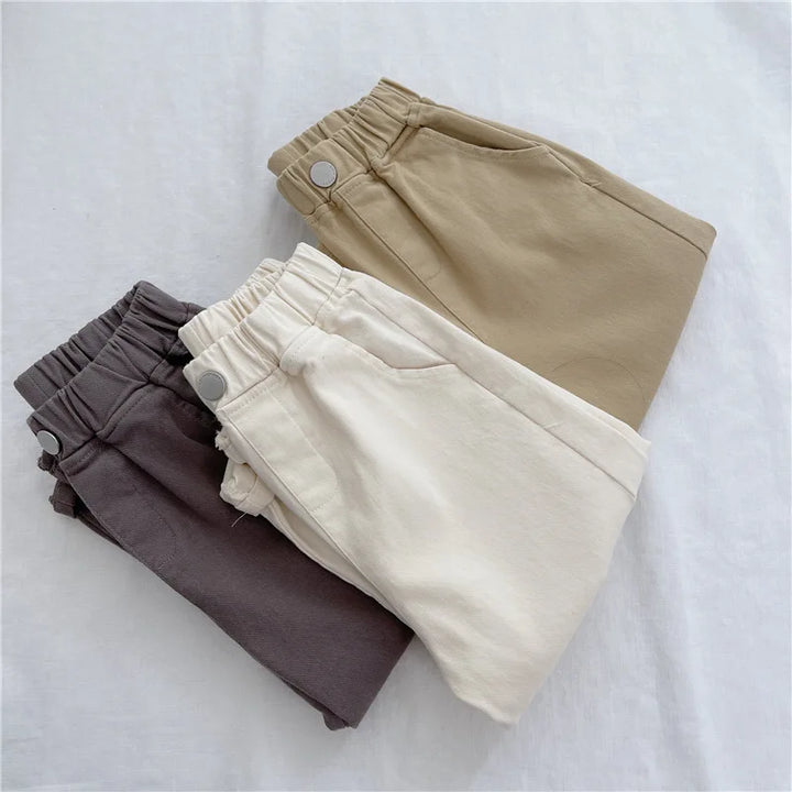 Korean Style Kids Pants - Autumn Spring Slacks for Boys & Girls, Foreign Fashion Trousers Winter Clothes for Girls