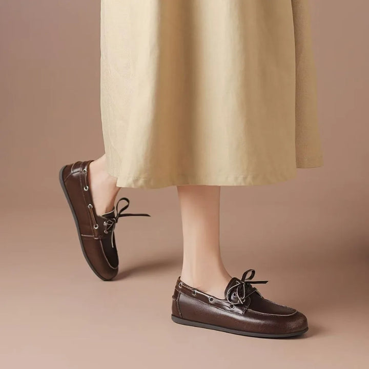 Women’s Leather Loafers – Soft-Soled Retro Spring/Autumn Shoes 2026