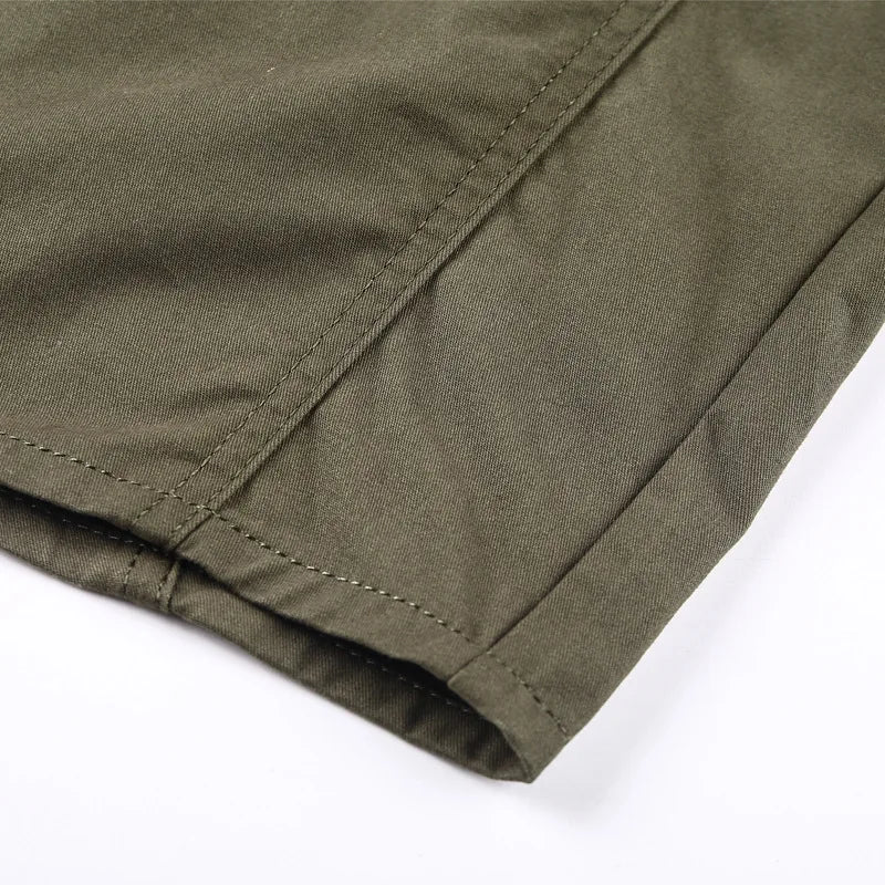 Cotton Shirt Men Casual Solid Long Sleeve Blouses High Quality Militar Overshirt Brand Clothing Black Cargo Shirts for Men 6XL