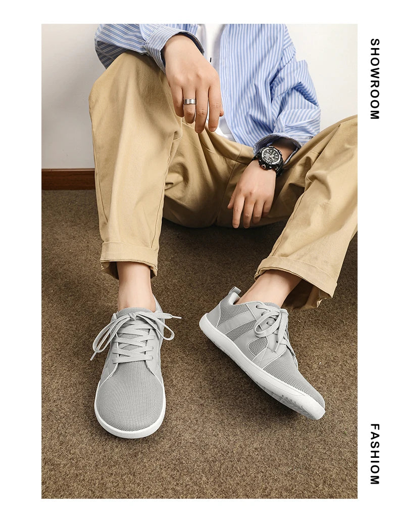 New Minimalist Shoes for Men Wide Toe Barefoot Zero Drop Shoes Casual Breathable Mesh Lightweight Walking Sneakers Man
