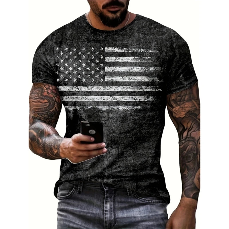 Simple Fashion Striped Graphic T Shirts For Men Summer Casual Short  Sleeve 3D Printed T-shirts Loose Breathable Daily Wear Tees