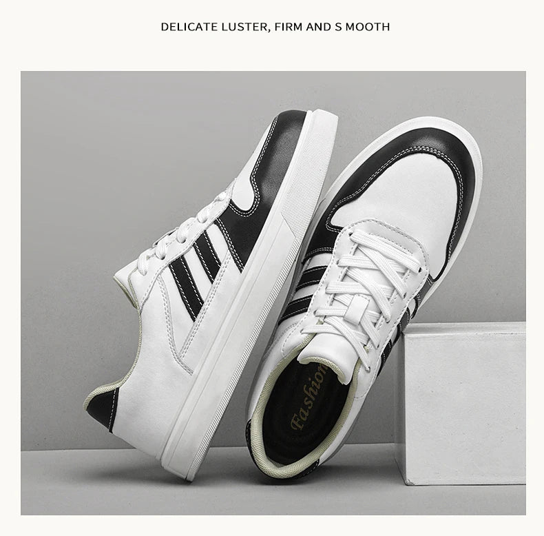 Shoes for Men Four Season Vulcanized Footwear Non-slip Casual Sneakers Fashion New Leather Round Toe Walking shoes tenis jeans