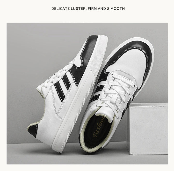 Shoes for Men Four Season Vulcanized Footwear Non-slip Casual Sneakers Fashion New Leather Round Toe Walking shoes tenis jeans