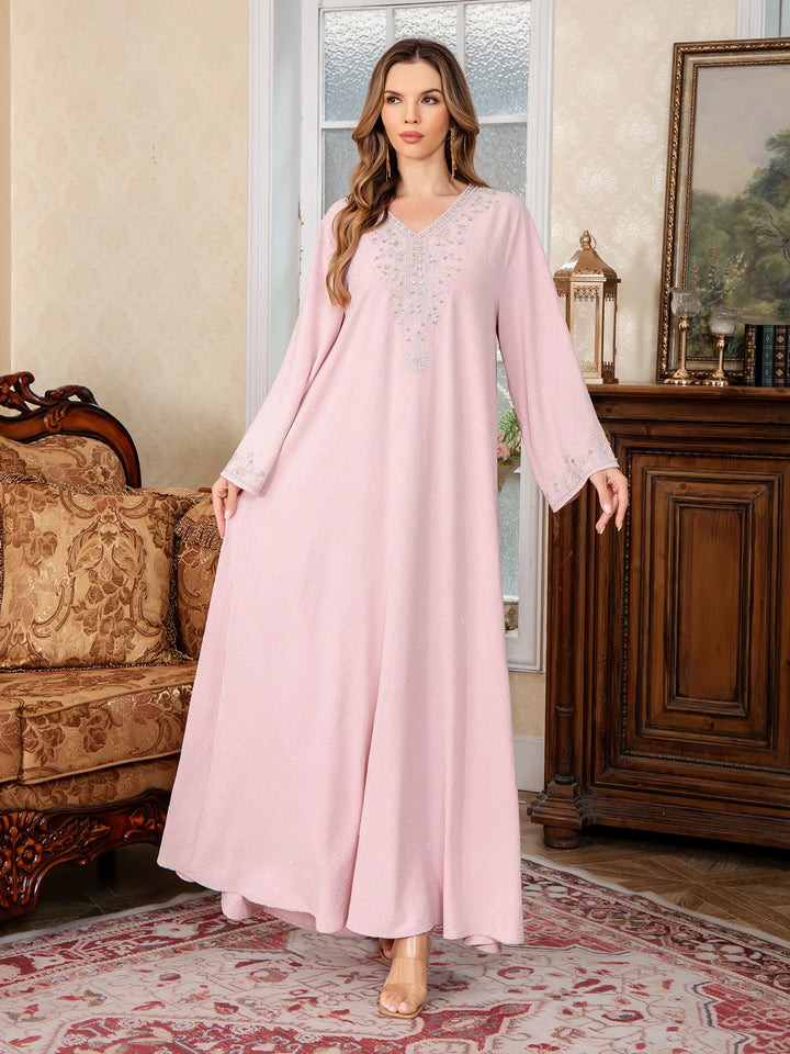 Muslim Abayas Arabic Embroidery Kaftan Women's Elegant Dresses Dubai Kaftan Eid Ramadan Caftan Robe Jalabiya Turkey Morocco Gown