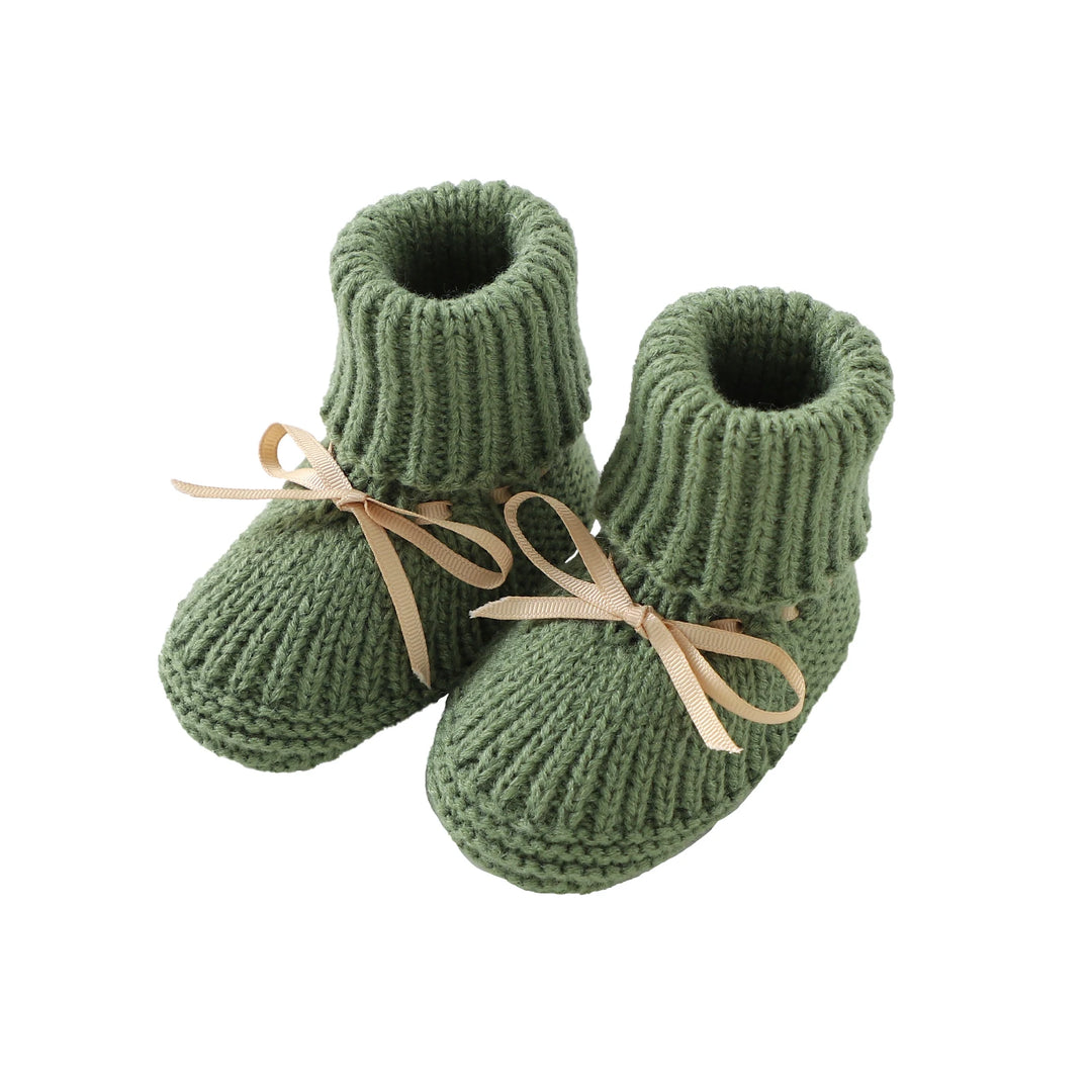 CozyToes™ Newborn Knitted Booties for Girls & Boys