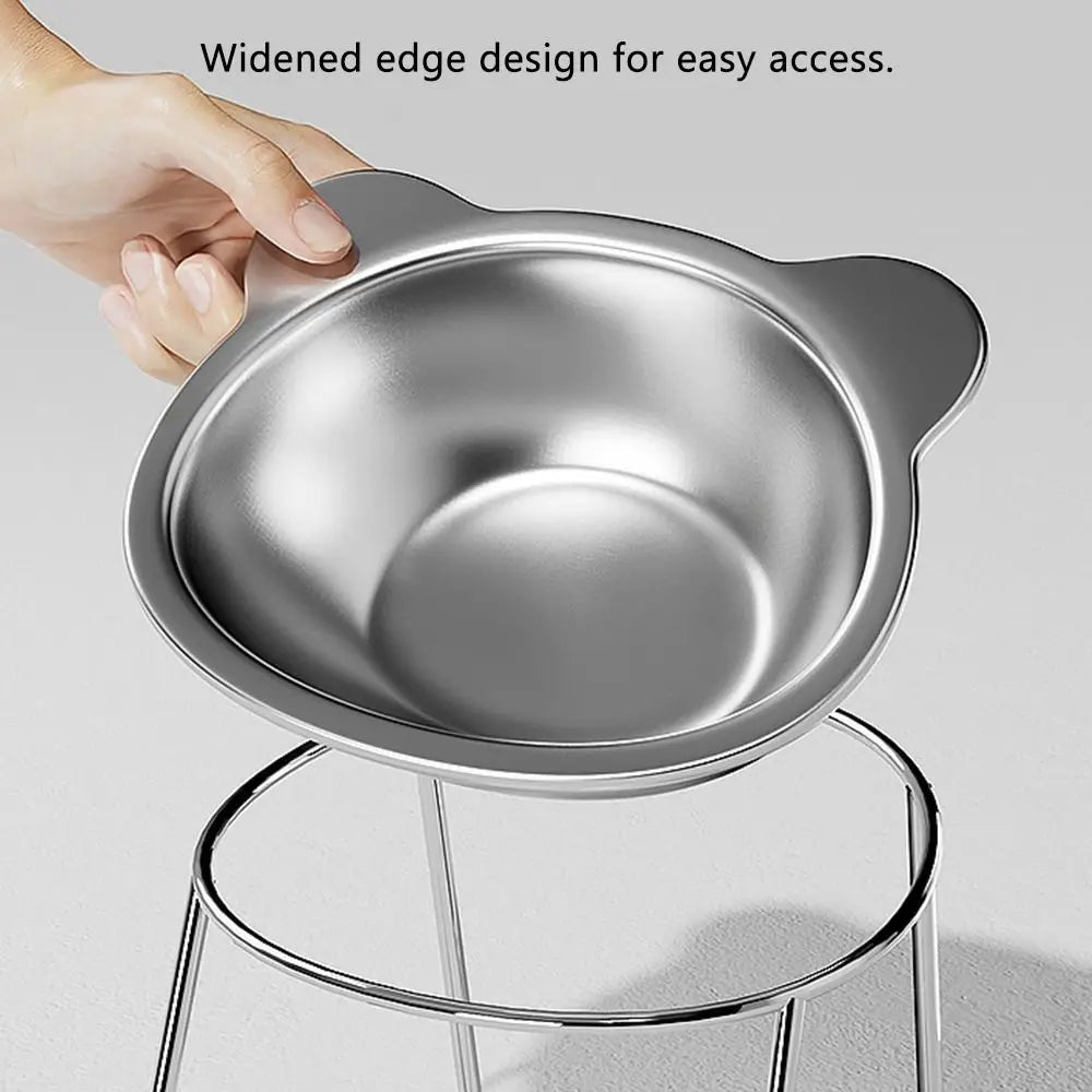 FurEase™ Tilted Stainless Steel Cat Bowl