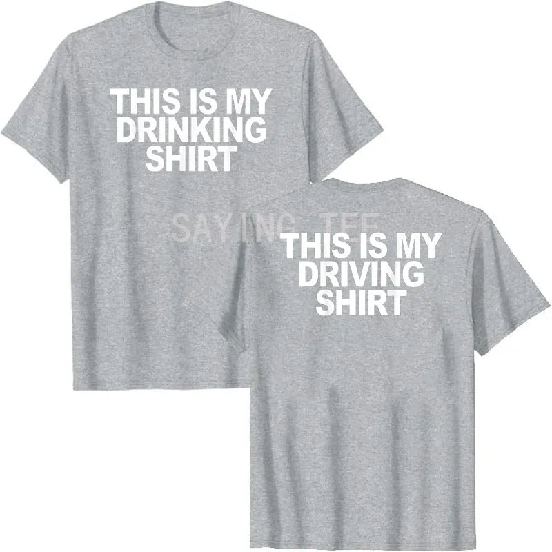 This Is My Drinking Shirt and Driving Shirts Funny Quotes T-Shirt Letters Printed Sayings Graphic Tee Tops Short Sleeve Blouses