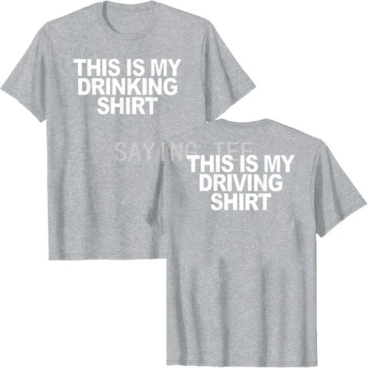 This Is My Drinking Shirt and Driving Shirts Funny Quotes T-Shirt Letters Printed Sayings Graphic Tee Tops Short Sleeve Blouses
