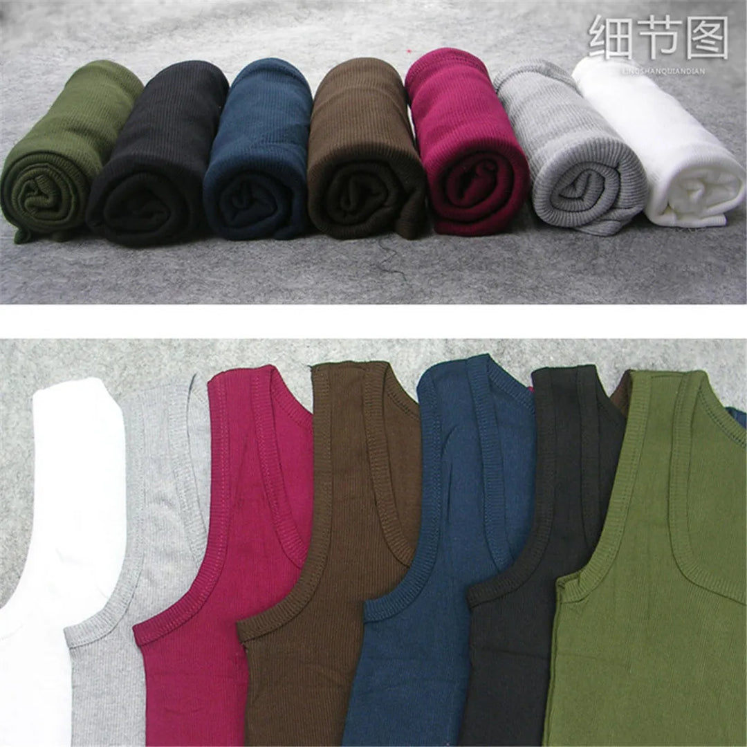 2024 Men’s Cotton Tank Top – Sleeveless Sports Vest, Quick Drying