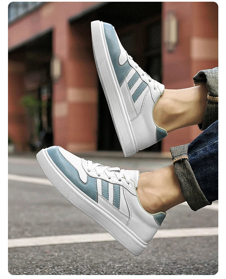 Shoes for Men Four Season Vulcanized Footwear Non-slip Casual Sneakers Fashion New Leather Round Toe Walking shoes tenis jeans