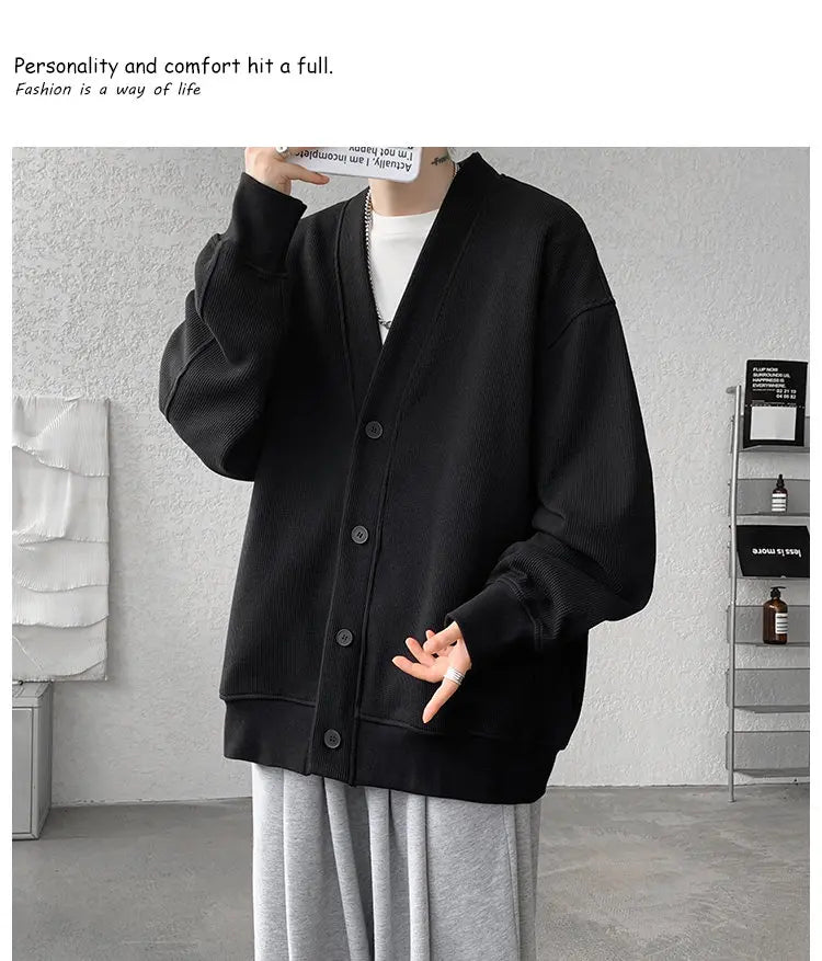 Plus Size Men’s Sweatshirt M–8XL – Heavy Blend Single-Breasted Autumn Jacket