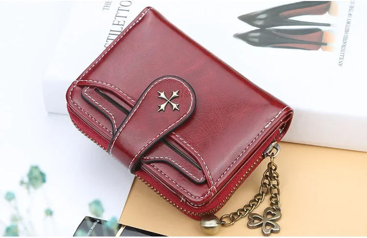 Women’s PU Leather Wallet – Small Coin Card Holder Short Clutch Purse