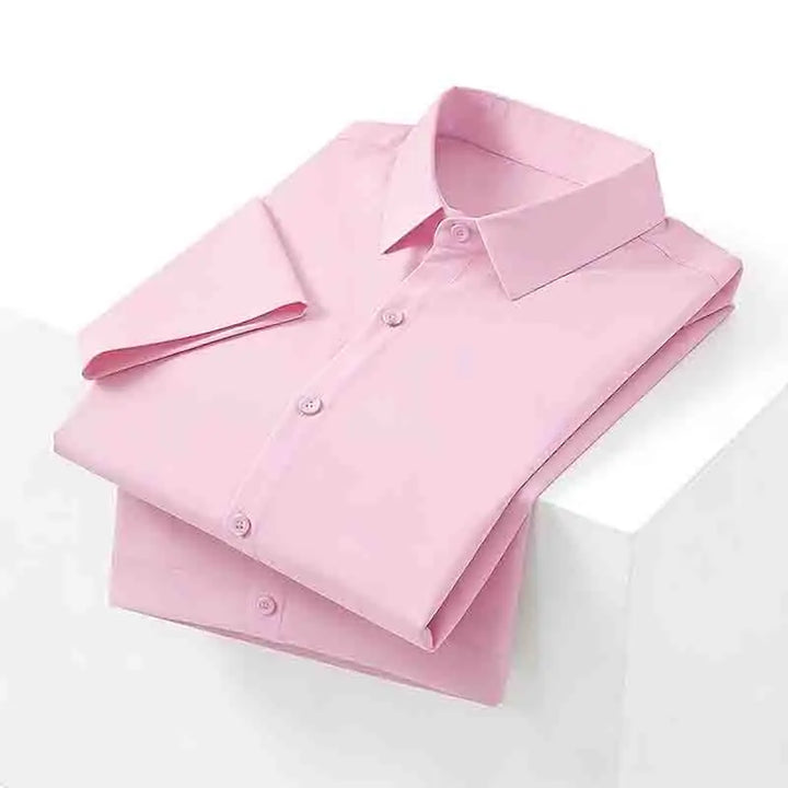 Men's Black Short Sleeve Dress Shirt Slim Fit Non-iron Formal Business Button Down Shirt for Office