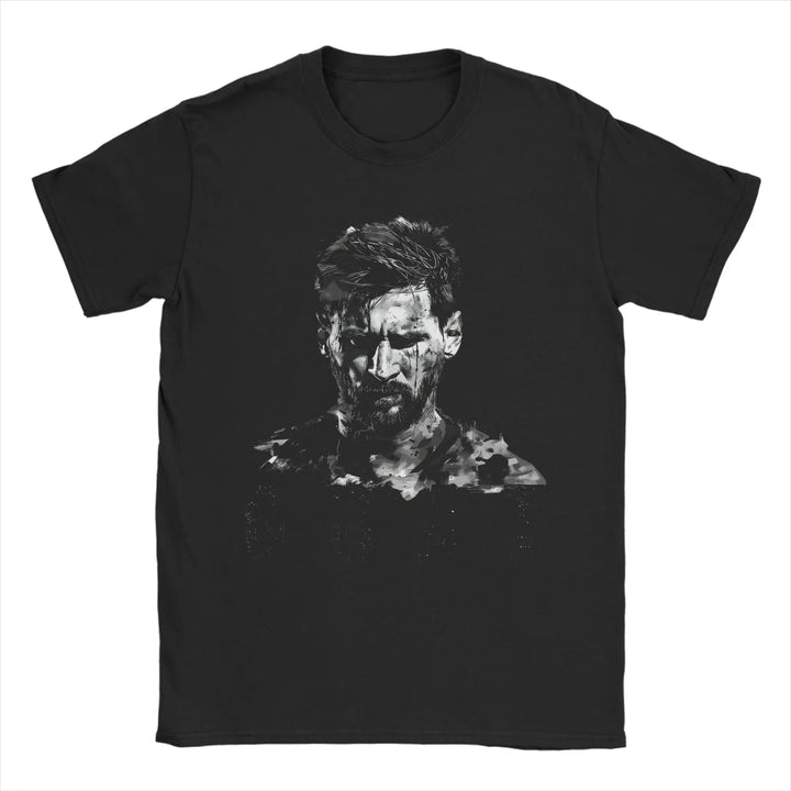 Men T-Shirts Football Messis Leisure Cotton Tee Shirt Short Sleeve  T Shirts Round Neck Clothing Unique