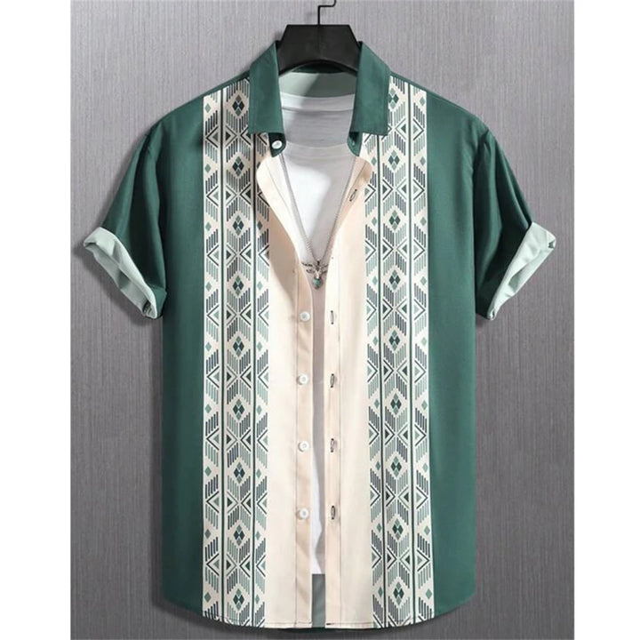 Hawaiian Shirts For Men 3d Striped Print Short Sleeve Shirts Summer Loose Casual Tops Simple Fashion Oversized Men Clothing