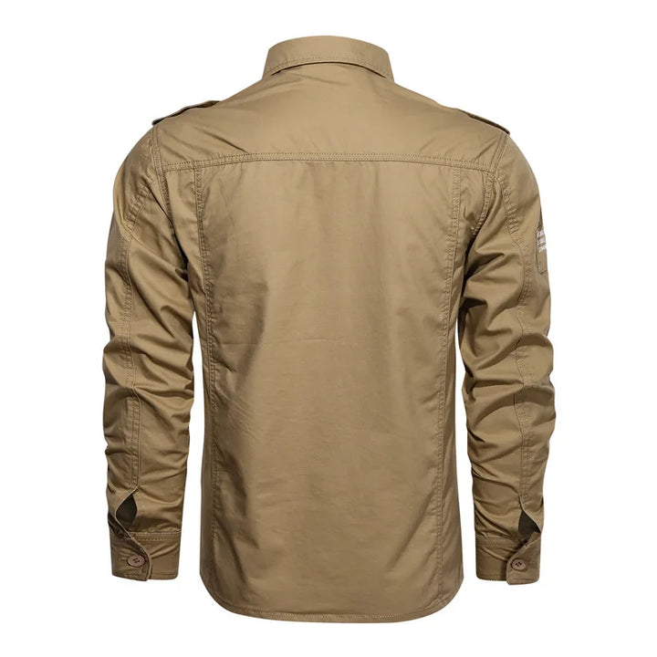 Cotton Shirt Men Casual Solid Long Sleeve Blouses High Quality Militar Overshirt Brand Clothing Black Cargo Shirts for Men 6XL