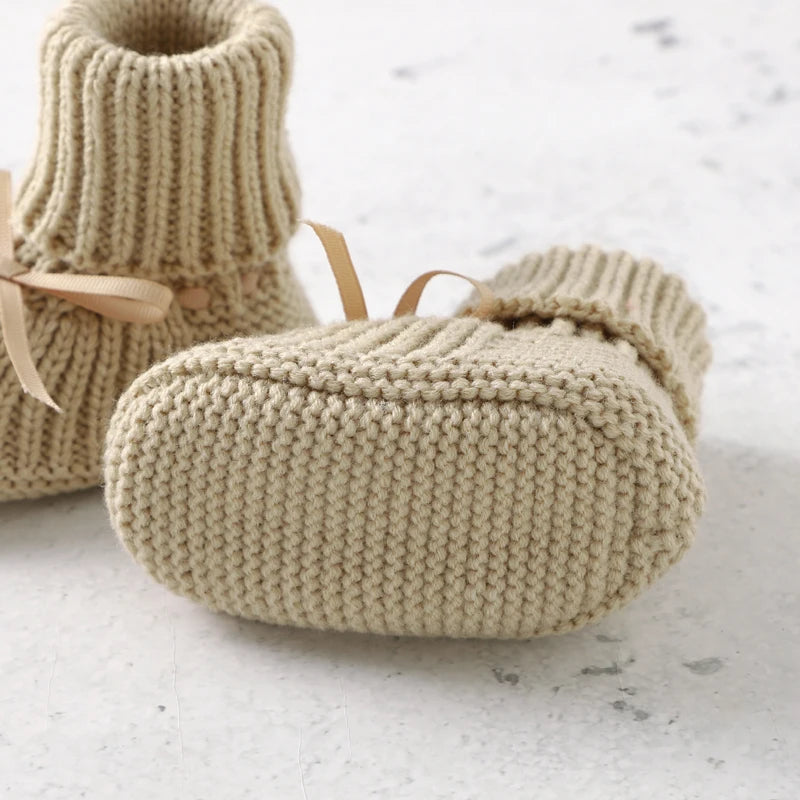 CozyToes™ Newborn Knitted Booties for Girls & Boys