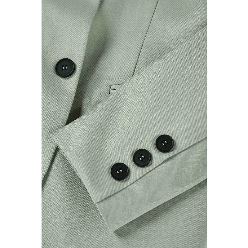 KIDWHXR Man Blazer Korean Slim Simple Solid Color Turn Down Collar Male Suit Outerwear Business Casual Long Sleeeve Men Coat