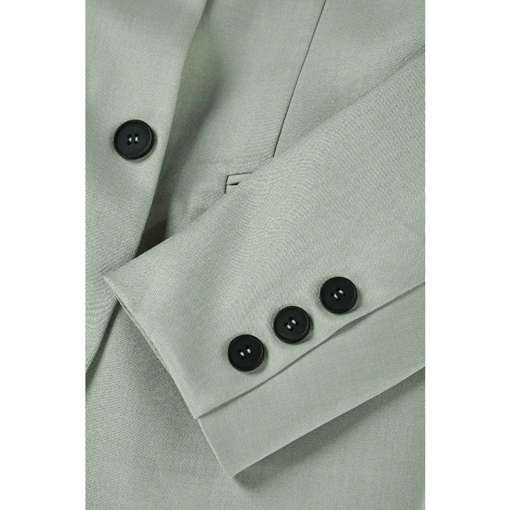 KIDWHXR Man Blazer Korean Slim Simple Solid Color Turn Down Collar Male Suit Outerwear Business Casual Long Sleeeve Men Coat