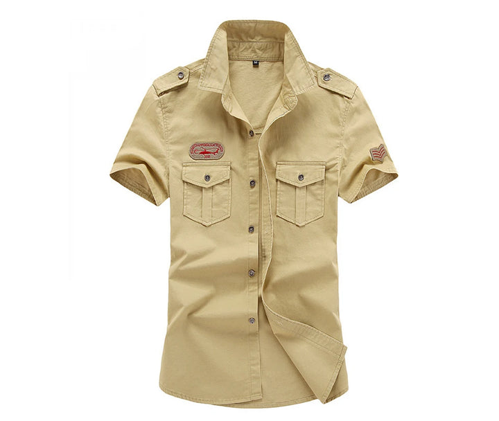 Spring Summer Men's Tactical Shirts Outdoor Men Cotton Shorts Sleeve Military Shirts Fashion Men Button Hiking Work Shirts