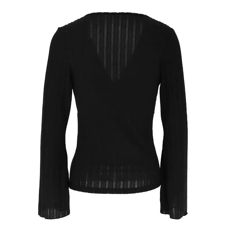 Women’s Cropped Long Sleeve Top – Casual Pullover T-Shirt