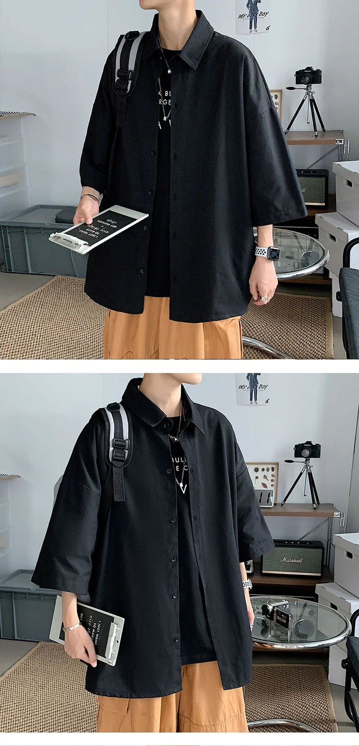 Men's Oversized Shirts White Mens Fashion Blouse 5xl Oversize Half Sleeves Dress Shirt for Men New Clothing Casual
