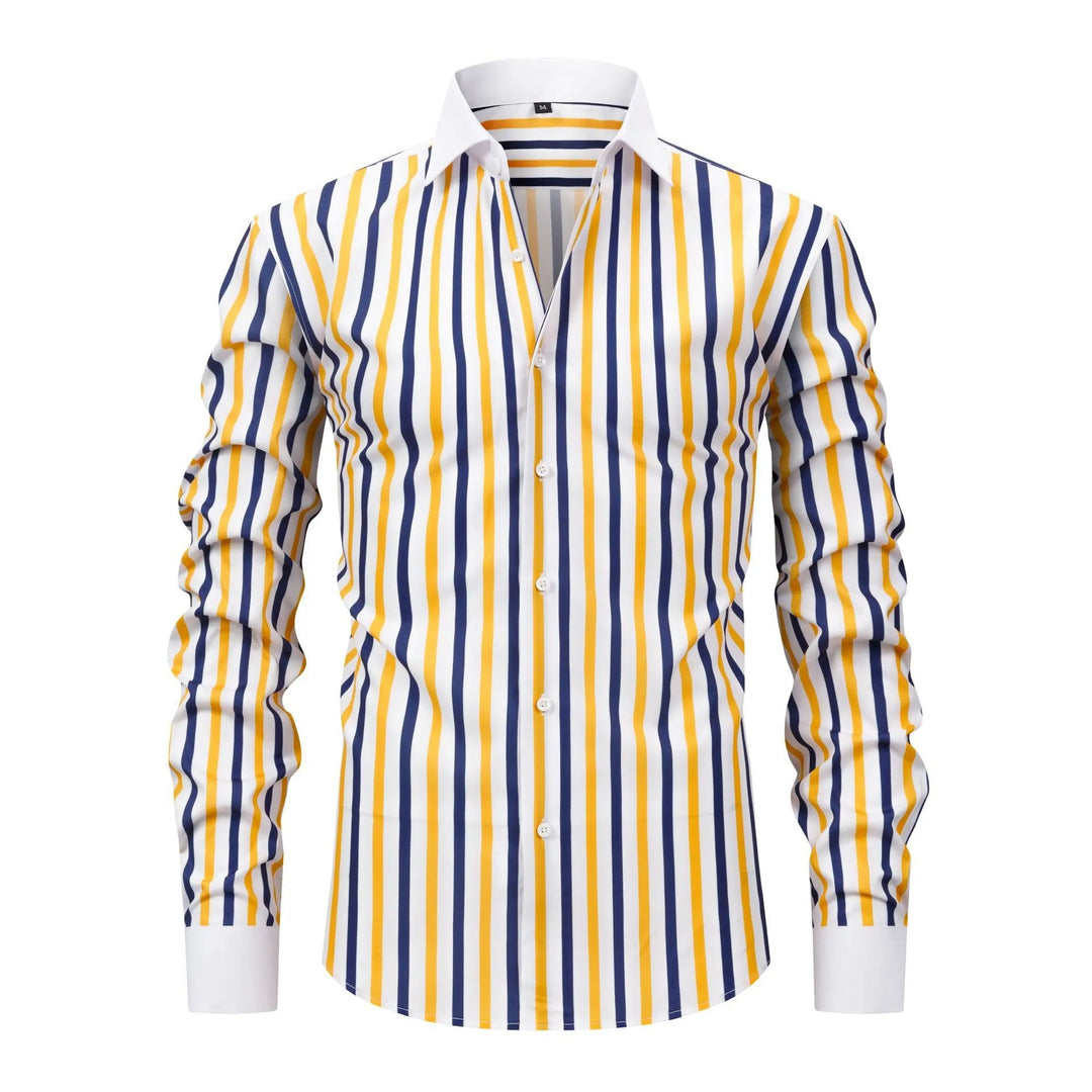 Summer Best-selling Men's Long-sleeve Button-down Shirt, No Ironing and Anti-Crease Properties Suitable for Daily Casual Wear