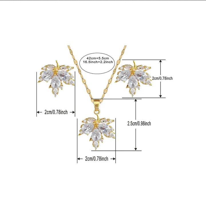 Zirkonia-Ohrstecker in Blattform für Damen – Funkelnde Ohrstecker für die Party