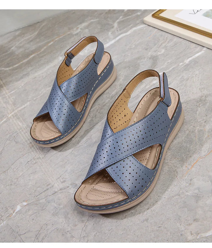 Women's sandals soft, breathable, non slip, lightweight comfortable suitable daily leisure  vacation thick soles sloping heels