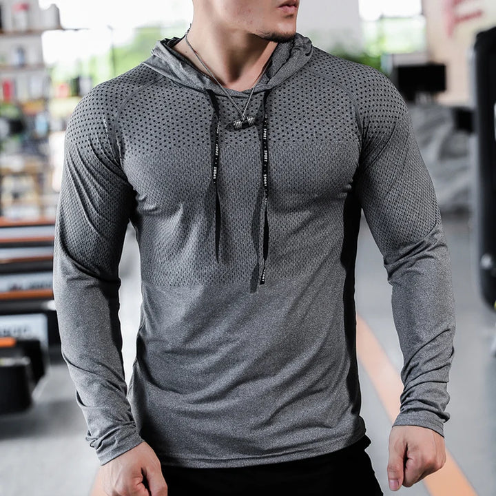 Men’s Long Sleeve Sports Hoodie T-Shirt