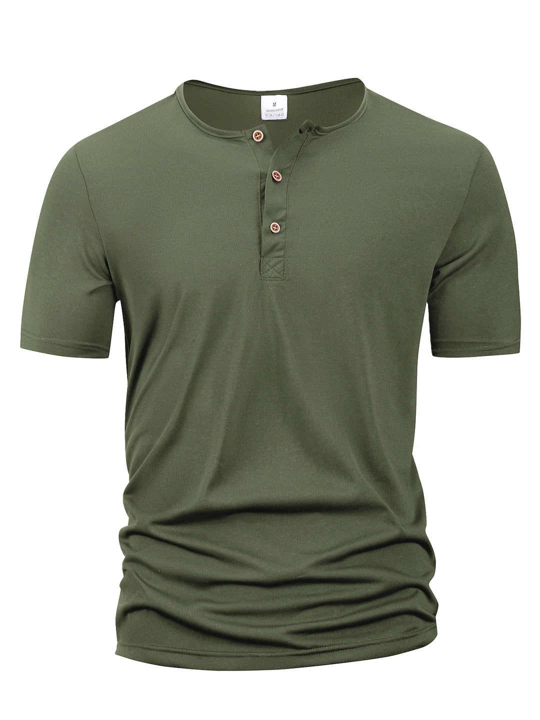 Summer Men Henley Collar T-shirts Button Slim Casual Male Solid Color Short Sleeve Men Sports T-shirt Polo shirt Tops