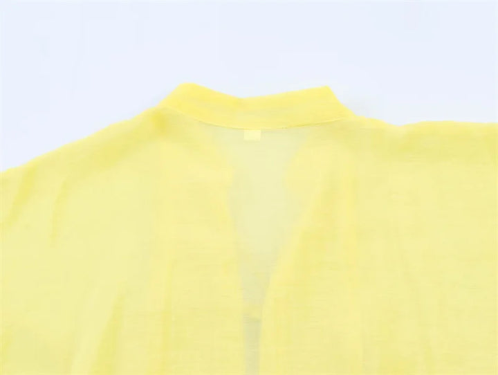 Women's Shirt 2026 New Fashion Summer Solid Color Oversize Rope Knot Detail Draped Shirt for Women Loose Chic Ladies Shirt Top