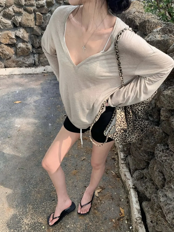 Tops Woman Korean Fashion With Sleeves Plain Long Sleeve T Shirt for Women Clothing Female Sale Cheap Clothes Y2k Korea Style