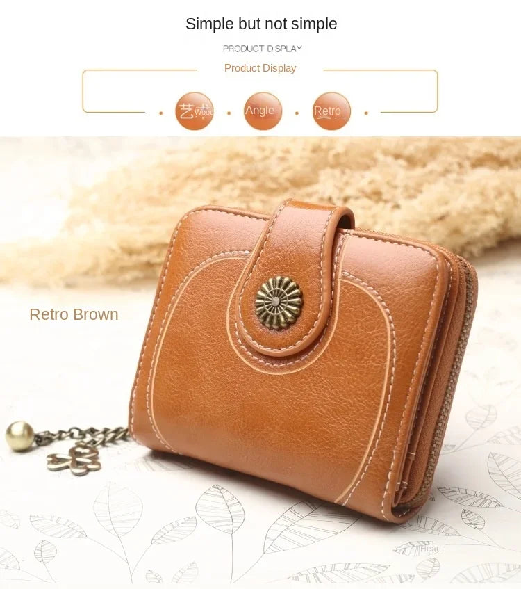 Women’s PU Leather Wallet – Small Coin Card Holder Short Clutch Purse