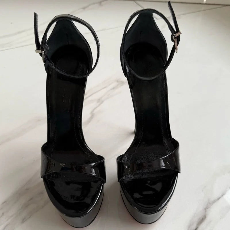 Women’s Summer High-Heeled Sandals – Peep Toe, Round Toe, Ankle Strap