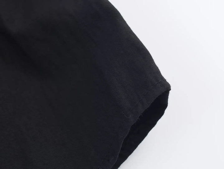 Schwarzes Damen-Langarm-Freizeithemd