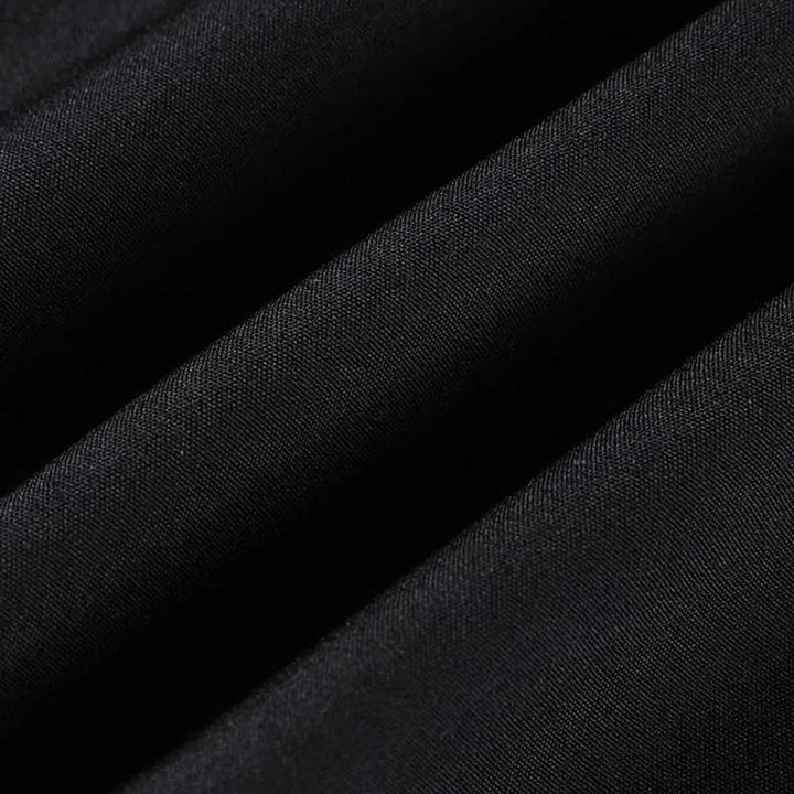 Men's Black Short Sleeve Dress Shirt Slim Fit Non-iron Formal Business Button Down Shirt for Office