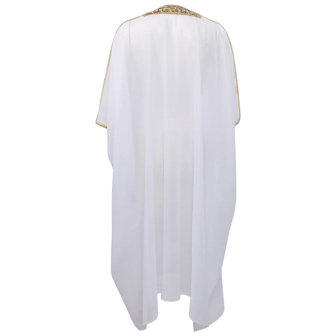 Men's Muslim Kimono-style Chiffon Robe Turkish Arabic Islamic Men's Muslim Robe Cosplay Ramadan Embroidered Robe Prayer Garment