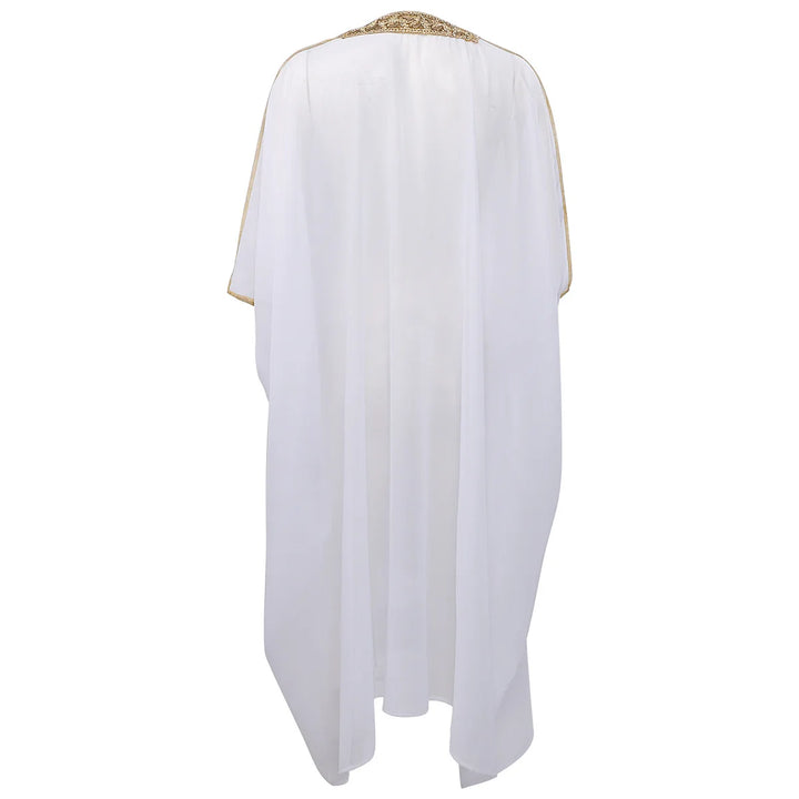 Men's Muslim Kimono-style Chiffon Robe Turkish Arabic Islamic Men's Muslim Robe Cosplay Ramadan Embroidered Robe Prayer Garment