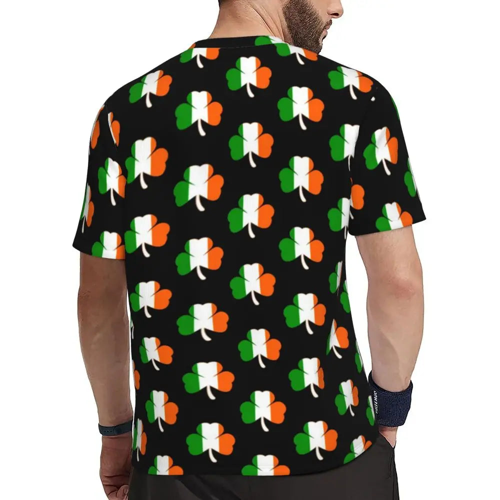 Sportswear T Shirt For Man Irish St Patricks Day T Shirts Hippie Green Plaid Summer Tees O Neck Streetwear Design Clothing Gift