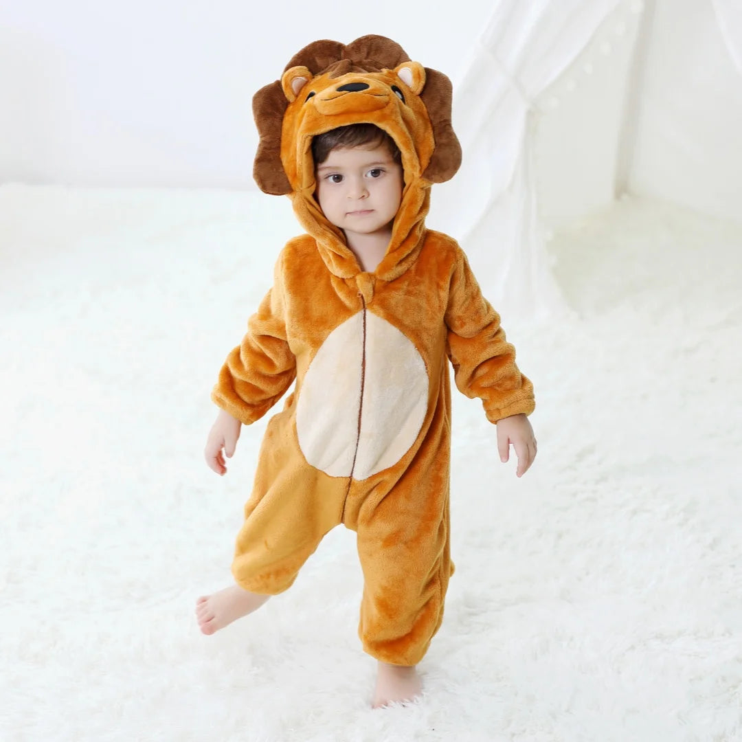 Baby-Kinder-Dino-Cartoon-Einteiler-Jumpsuit