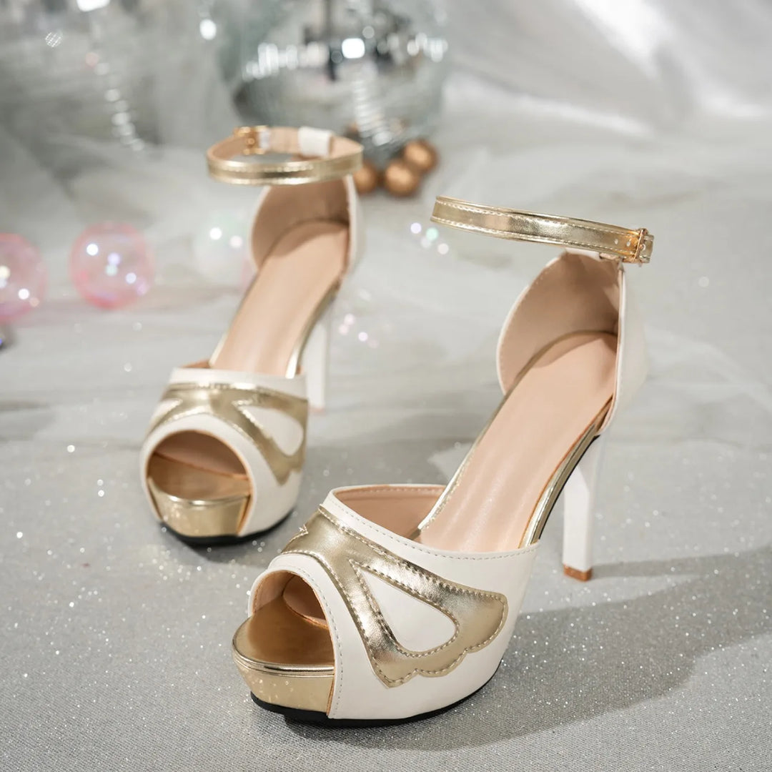 Women’s Stiletto Heel Sandals – Platform Peep Toe Ankle Strap Shoes