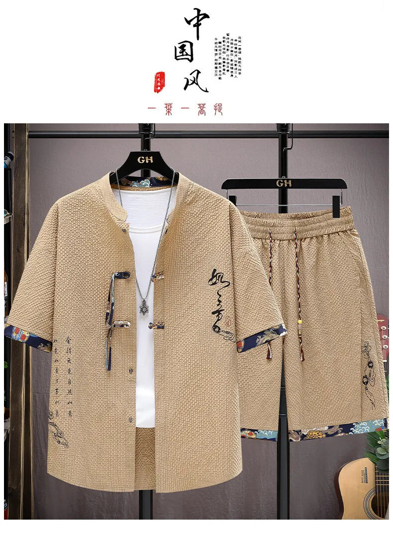 طقم قميص وشورت رجالي كاجوال - صيف 2025