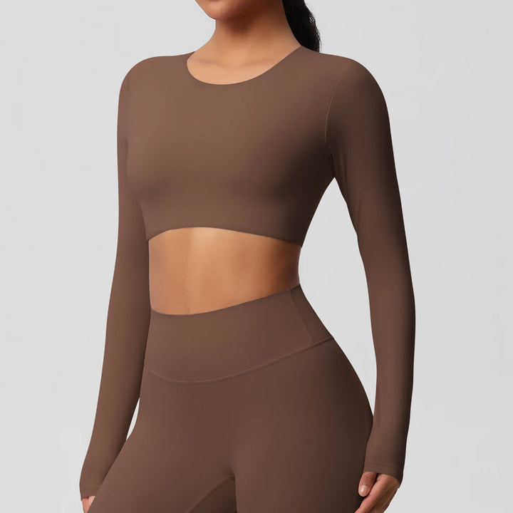 Yoga Shirts For Women Long Sleeve With Padded Fitness Running Gym Clothes Workout Dry Fit Breathable High Elastic Sports Top