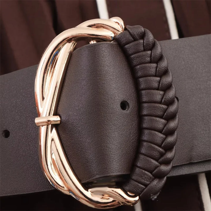 Women’s Fall 2025 Russet Pleated Midi Dress with Belt