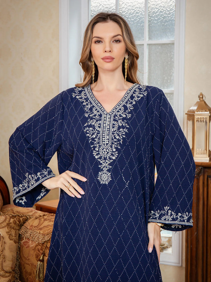 Muslim Abayas Arabic Embroidery Kaftan Women's Elegant Dresses Dubai Kaftan Eid Ramadan Caftan Robe Jalabiya Turkey Morocco Gown
