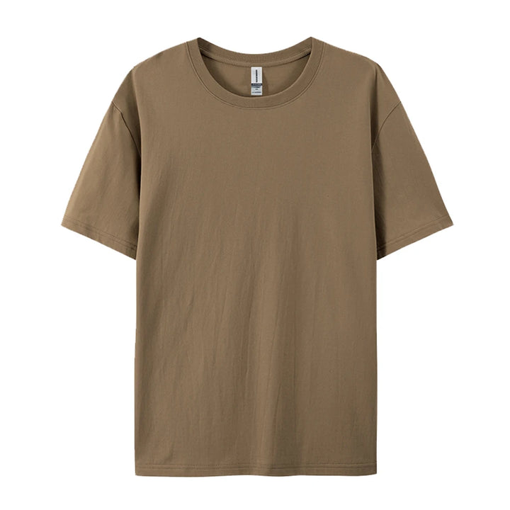 100% Cotton Solid Tshirts Men Woman Short Sleeve Fashion Brand Trend Casual Soft Clothing Tees Customized Products Summer Tops