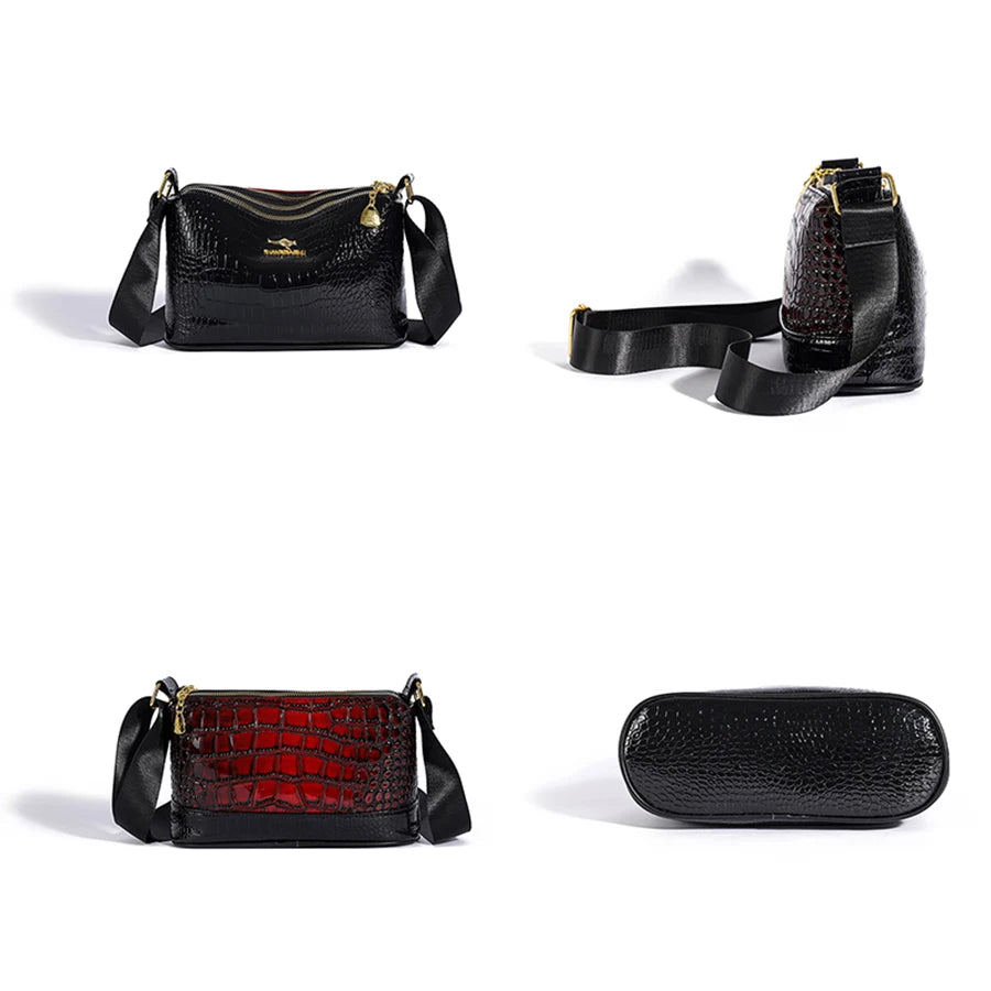 3-Layer Women’s Handbag – Luxury Patent Leather Crossbody & Shoulder Bag